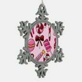Niedlich Candy Schneeflocken Zinn-Ornament (Links)