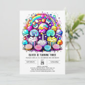 Niedlich Candy Sweet Chocolate Geburtstag Einladung (Stehend Vorderseite)