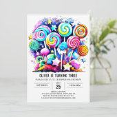 Niedlich Candyland Editable Birthday Einladung (Stehend Vorderseite)