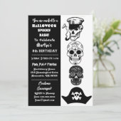 Niedlich Captain Pirate Spooky Halloween Bash Gebu Einladung (Stehend Vorderseite)