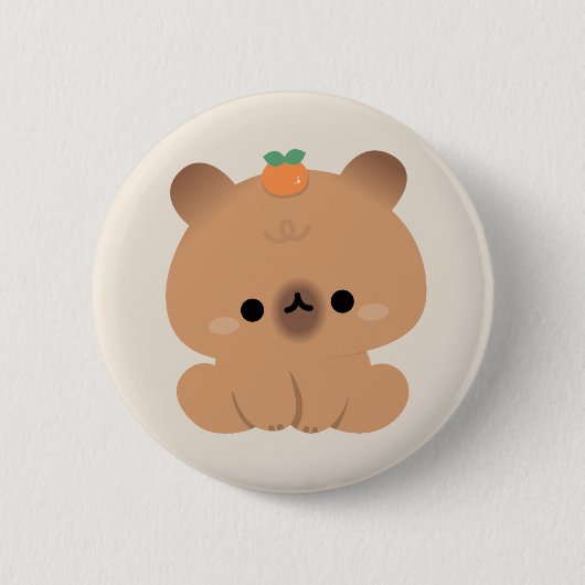 Niedlich Capybara Button (Vorderseite)