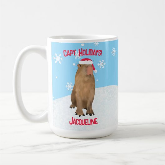 Niedlich Capybara Capy Holidays Weihnachten Kaffeetasse (Links)