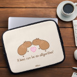 Niedlich Capybara Couple Personalisiert Laptopschutzhülle<br><div class="desc">Personalisiert Kissing Capybara Couple Laptop Sleeves Design für Capybara Liebhaber mit lustigem Text: Ein Kuss kann ein Algorithmus sein!.</div>