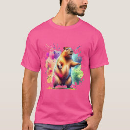 Niedlich Capybara Farbenfrohe Wasserrutsche T-Shirt