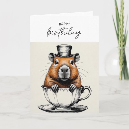 Niedlich Capybara Funny Birthday Card Karte (Vorderseite)