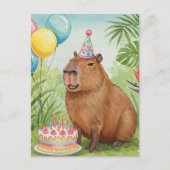 Niedlich Capybara Happy Birthday Postcard Postkarte (Vorderseite)
