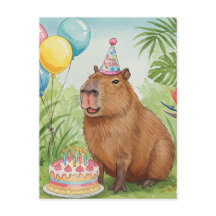 Niedlich Capybara Happy Birthday Postcard