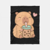 Niedlich Capybara Kawaii Anime Drinking Bubble Tee Fleecedecke (Vorderseite)