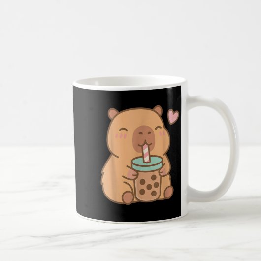Niedlich Capybara Kawaii Anime Drinking Bubble Tee Kaffeetasse (Rechts)