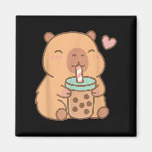 Niedlich Capybara Kawaii Anime Drinking Bubble Tee Magnet (Vorne)