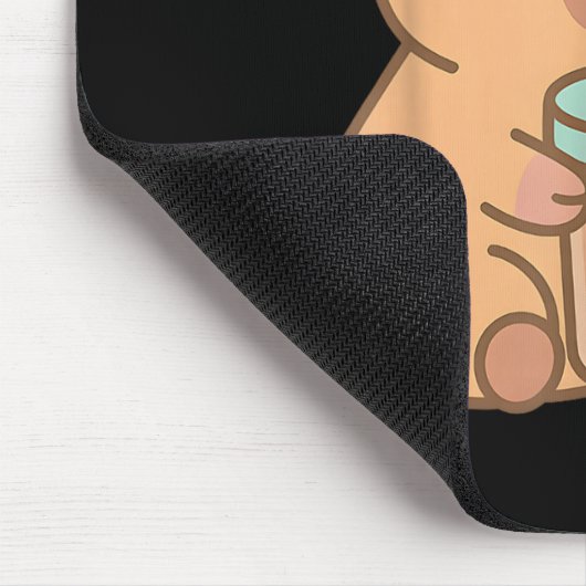 Niedlich Capybara Kawaii Anime Drinking Bubble Tee Mousepad (Ecke)