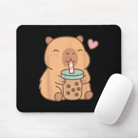 Niedlich Capybara Kawaii Anime Drinking Bubble Tee Mousepad (Mit Mouse)