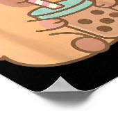 Niedlich Capybara Kawaii Anime Drinking Bubble Tee Poster (Ecke)