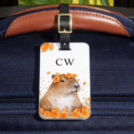 Niedlich Capybara Lover Personalisiert Monogramm Gepäckanhänger