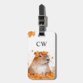 Niedlich Capybara Lover Personalisiert Monogramm Gepäckanhänger (Vorderseite vertikal)