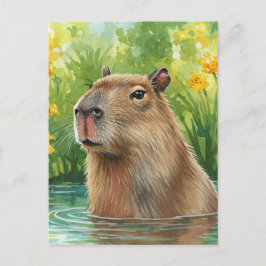 Niedlich Capybara Nature Water River Postkarte