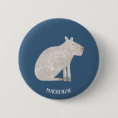 Niedlich Capybara Personalisiert Button (Vorderseite)