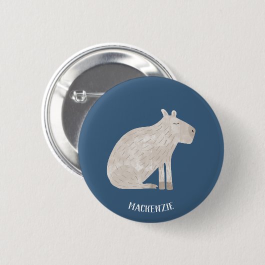 Niedlich Capybara Personalisiert Button (Vorne & Hinten)