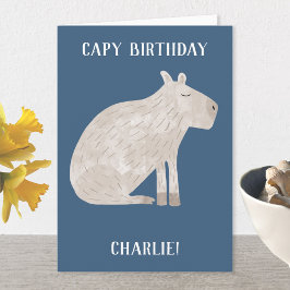 Niedlich Capybara Personalisiert Geburtstag Karte