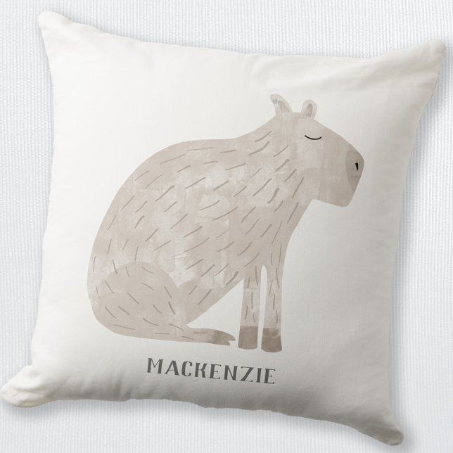 Niedlich Capybara Personalisiert Kissen (Personalized name capybara throw pillow for animal lovers)