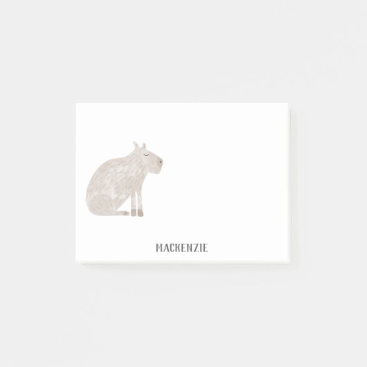 Niedlich Capybara Personalisiert Post-it Klebezettel (Vorderseite)