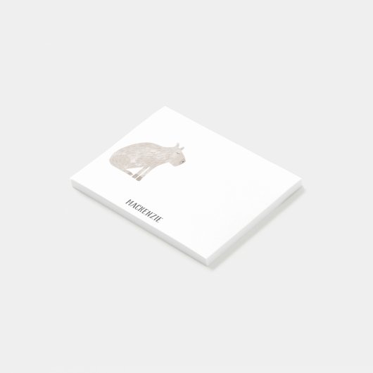 Niedlich Capybara Personalisiert Post-it Klebezettel (angewinkelt)