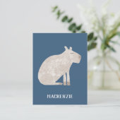 Niedlich Capybara Personalisiert Postkarte (Stehend Vorderseite)