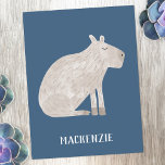 Niedlich Capybara Personalisiert Postkarte<br><div class="desc">Eine lustige Wasserfarbe Capybara auf aquamarinem grünen Hintergrund für Tiere und Wildtiere. Originelle Kunst von Nic Squirrell. Ändern oder entfernen Sie den Namen zu personalisieren,  oder fügen Sie Ihren eigenen Text.</div>