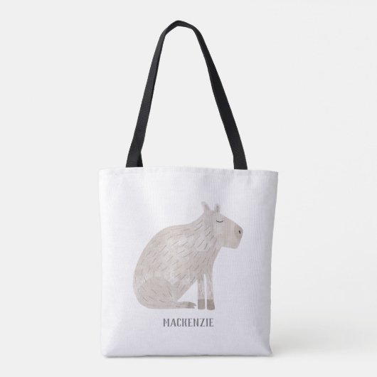Niedlich Capybara Personalisiert Tasche (Rückseite)