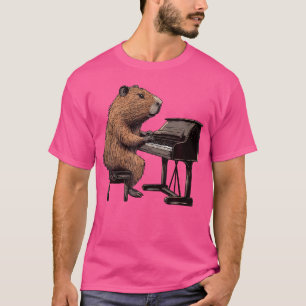Niedlich Capybara Piano Musica T-Shirt