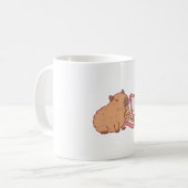 Niedlich Capybara Pizza essen Kaffeetasse (Vorderseite Links)