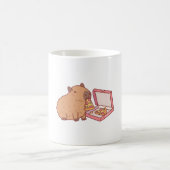 Niedlich Capybara Pizza essen Kaffeetasse (Mittel)