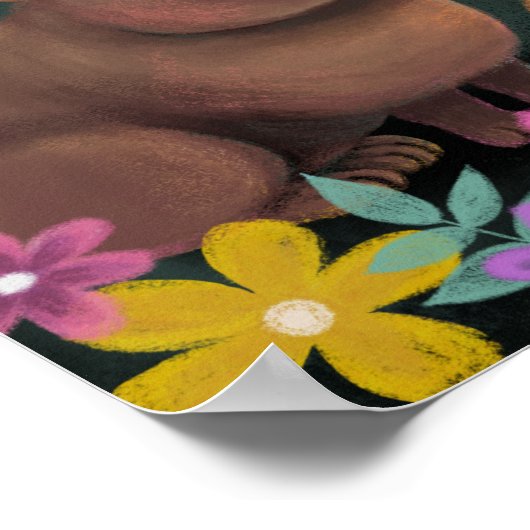 Niedlich Capybara Print. Poster (Ecke)