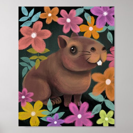 Niedlich Capybara Print. Poster (Vorne)