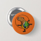Niedlich Capybara Rhythmus Gymnastik Hoop Cartoon Button (Vorne & Hinten)
