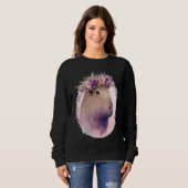 Niedlich Capybara Rodent Blume Crown Floral Waterc Sweatshirt (Vorne ganz)