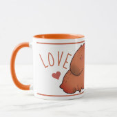 Niedlich Capybara Schwarz-Orange-Tasse Tasse (Links)