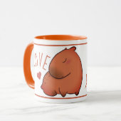 Niedlich Capybara Schwarz-Orange-Tasse Tasse (Vorderseite Links)