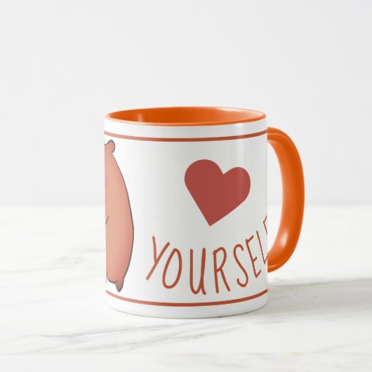 Niedlich Capybara Schwarz-Orange-Tasse Tasse (VorderseiteRechts)