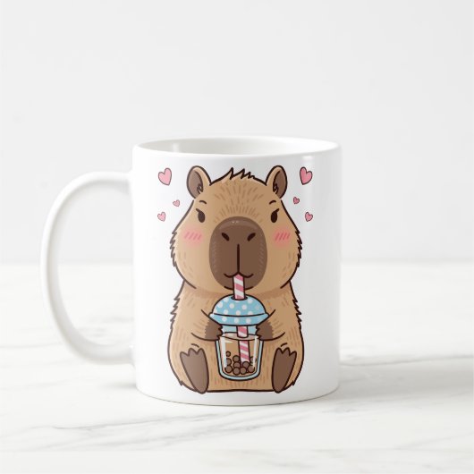 Niedlich Capybara Sipping Boba Teatro Sociale Bell Kaffeetasse (Links)