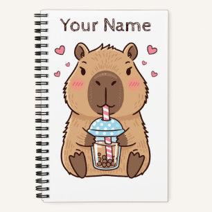 Niedlich Capybara Sipping Boba Tee Notizblock