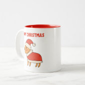 Niedlich Capybara Weihnachten Zweifarbige Tasse (Vorderseite Links)