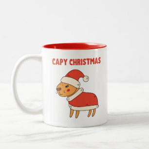 Niedlich Capybara Weihnachten Zweifarbige Tasse