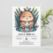 Niedlich Capybara Wonderland Einladung zum Geburts (Stehend Vorderseite)