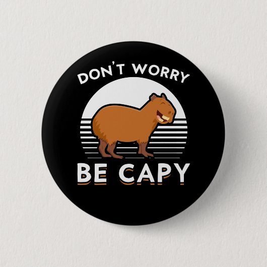 Niedlich Capybara Zoo Button (Vorderseite)