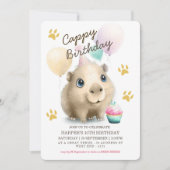 Niedlich Capybara zum Geburtstag Einladung (Vorderseite)