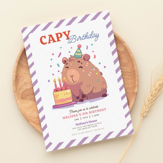 Niedlich Capybara zum Geburtstag Einladung