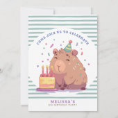 Niedlich Capybara zum Geburtstag Einladung (Rückseite)