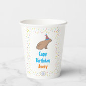 Niedlich Capybaras farbenfrohe Kinder Regenwald Ge Pappbecher (Rückseite)