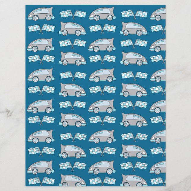 Niedlich Car Finish Flag Blue Scrapbook Paper (Vorderseite)